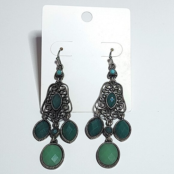 Lia Sophia St. Tropez green chandelier earrings - Picture 4 of 8